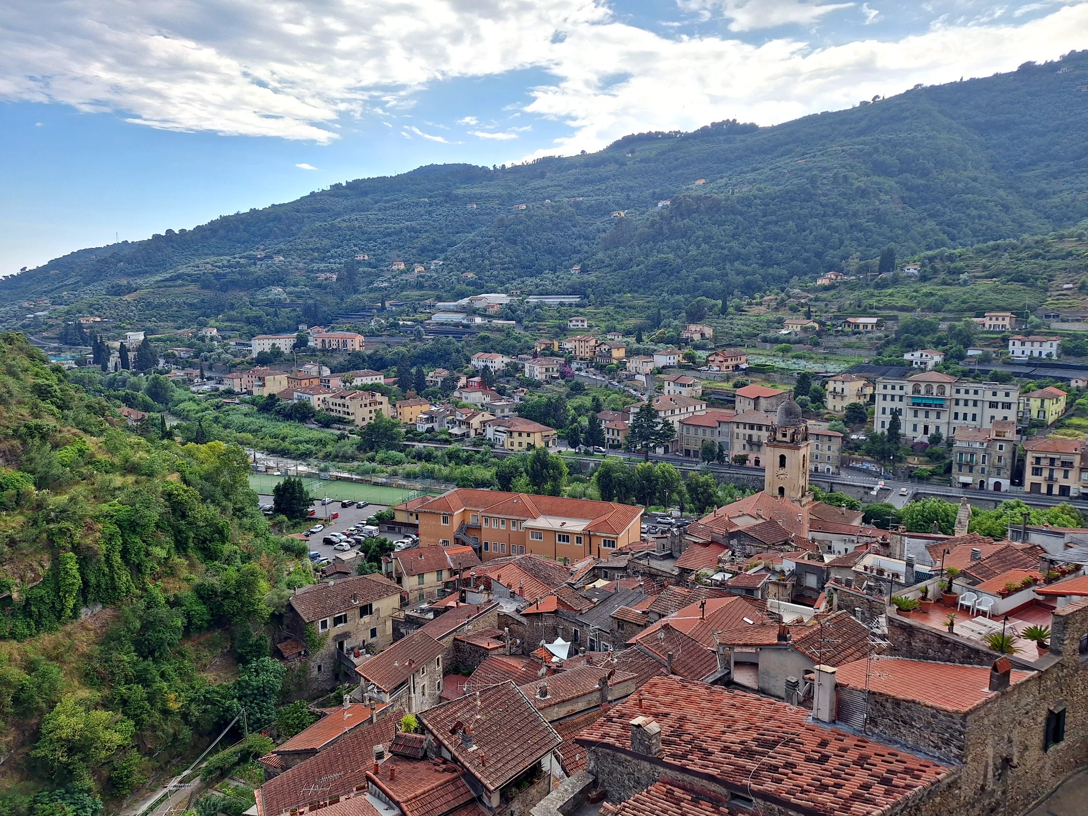 View of the town of Dolceacqua in the italian region of Liguria