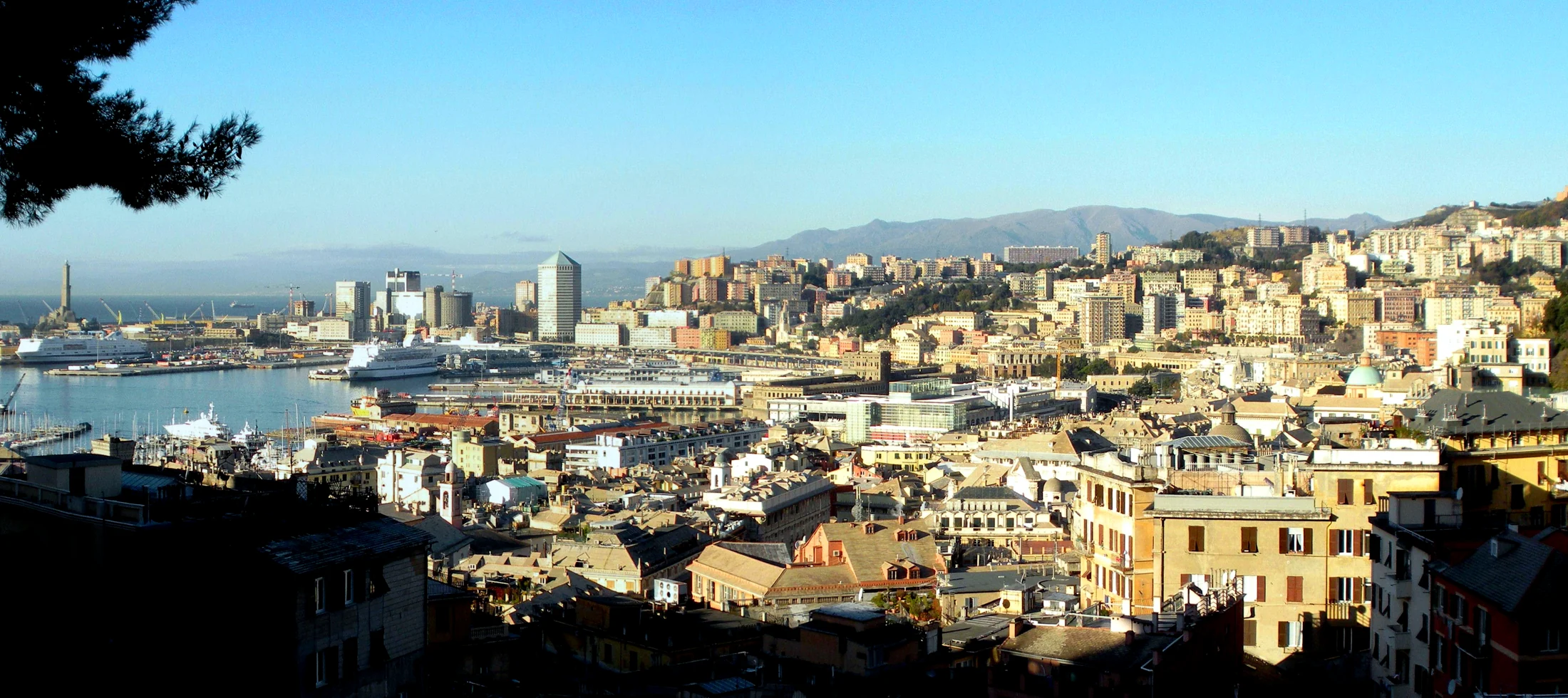 Panorama di Genova e del porto dalla Spianata Castelletto